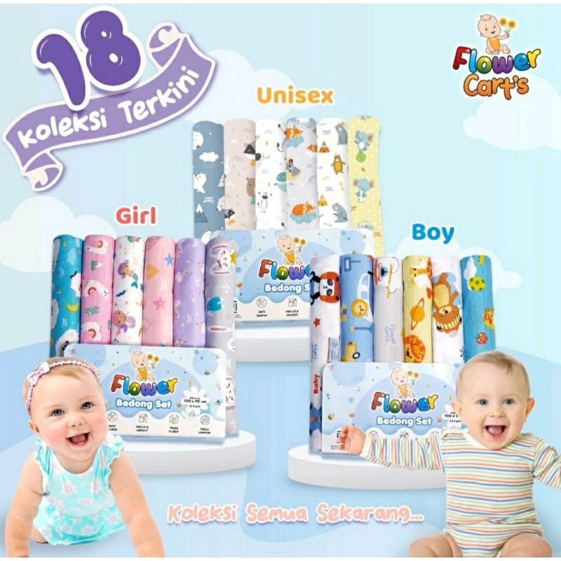 1PC BEDONG Print kaos Flower 100x90 Boys dan Girl Series