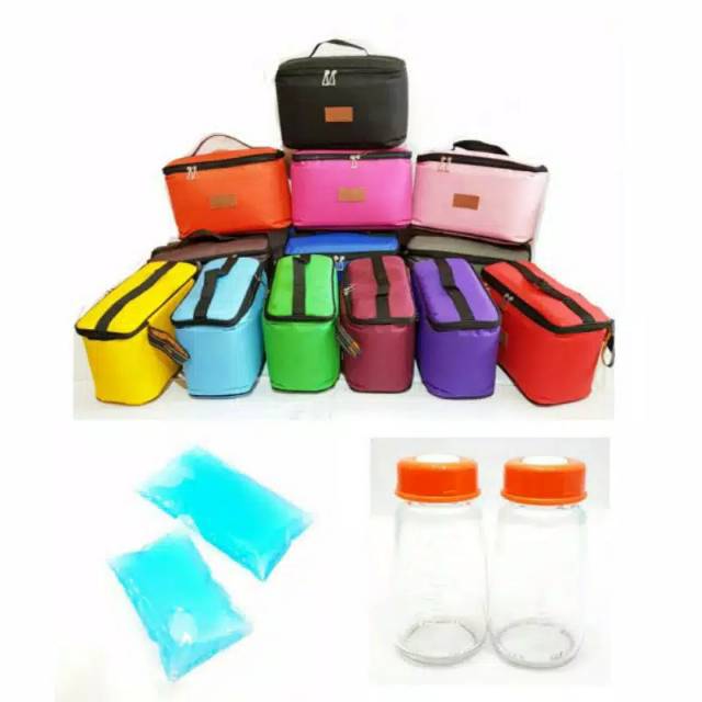 Termurah ...  Tas Asi Cooler Bag Cello avia + 2 btl orange +  2 blue  ice  gel sy07 s1