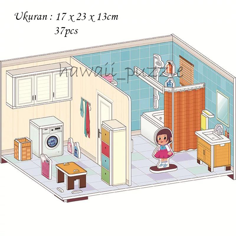 PUZZLE 3D FOAM ukuran Besar BABY BATHROOM / Mainan Edukasi Anak Puzzle 3D