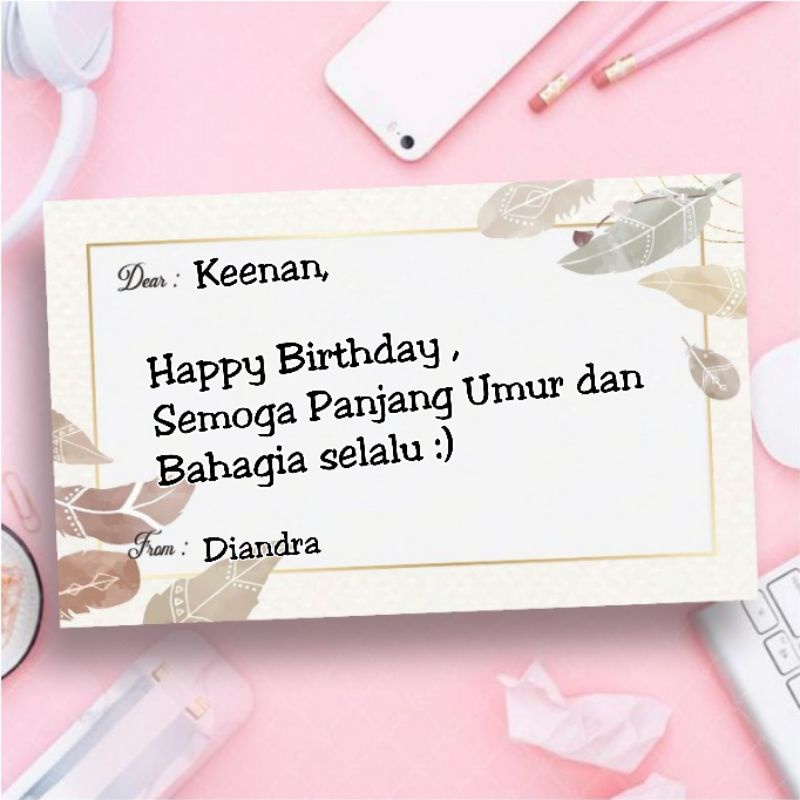 Kartu Ucapan / Blank Card /Request Ucapan Birthday