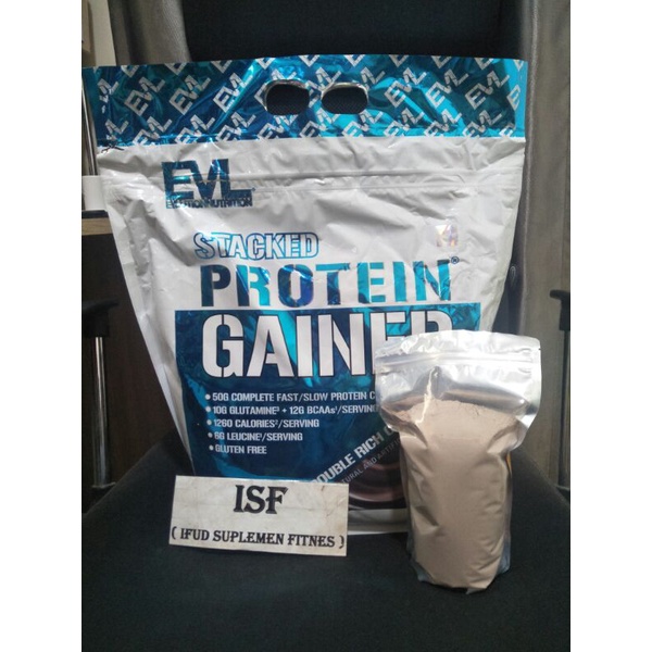 EVL GAINER ECER 2 LBS REPACK 900 GRAM EVL STACKED PROTEIN GAINER ECERAN 2 LBS PENAMBAH BERAT BADAN