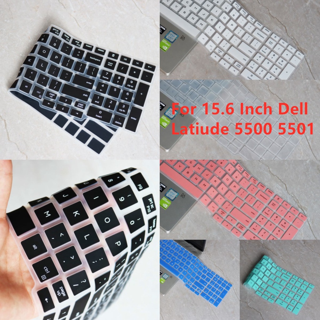 For 15.6 Inch Dell Latiude 5500 5501 L23 Soft Ultra-thin Silicone Laptop Keyboard Cover Protector