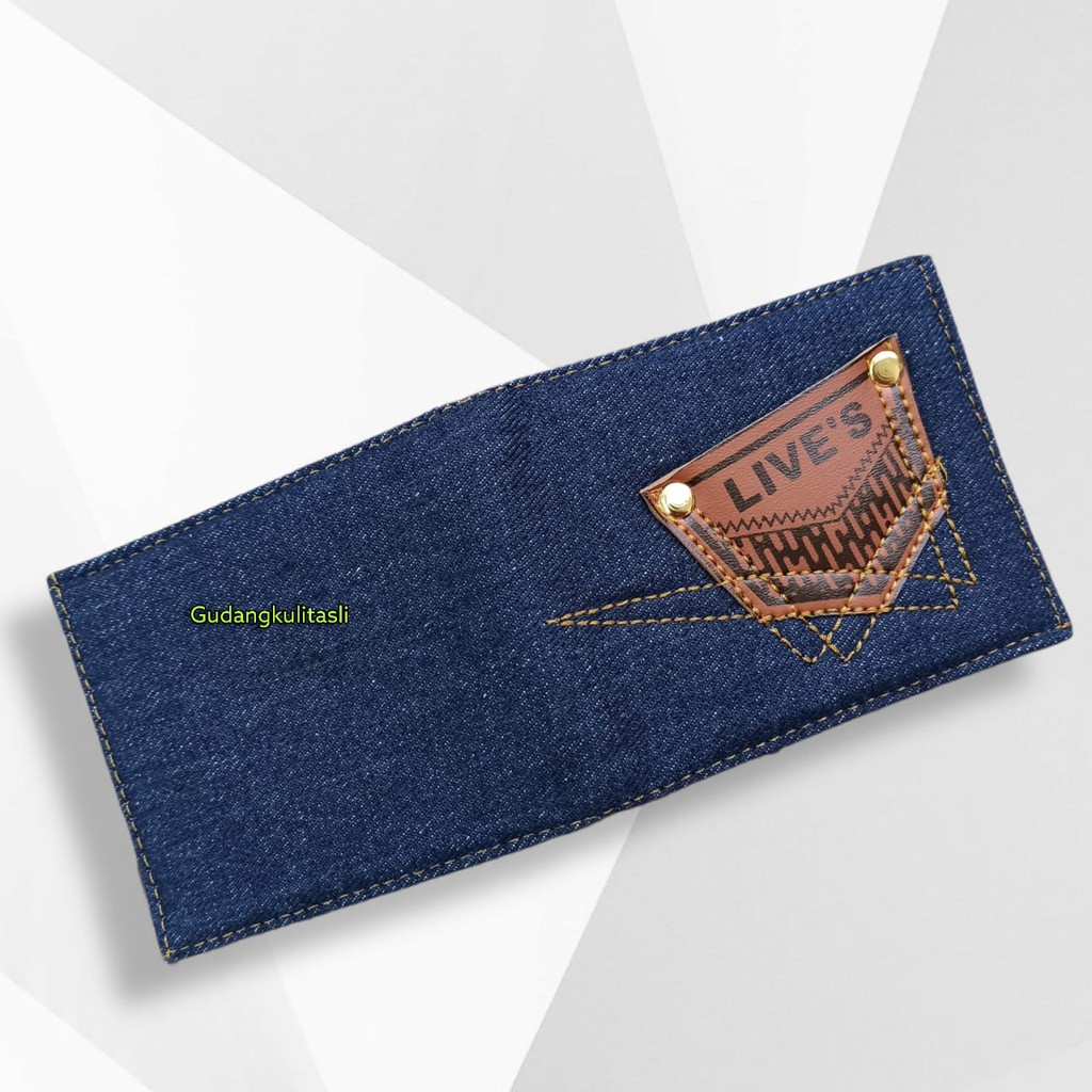 Dompet Pria Bahan Denim DNM01A Dompet Murah Dompet Denim Model 2 lipat Dompet Kanvas