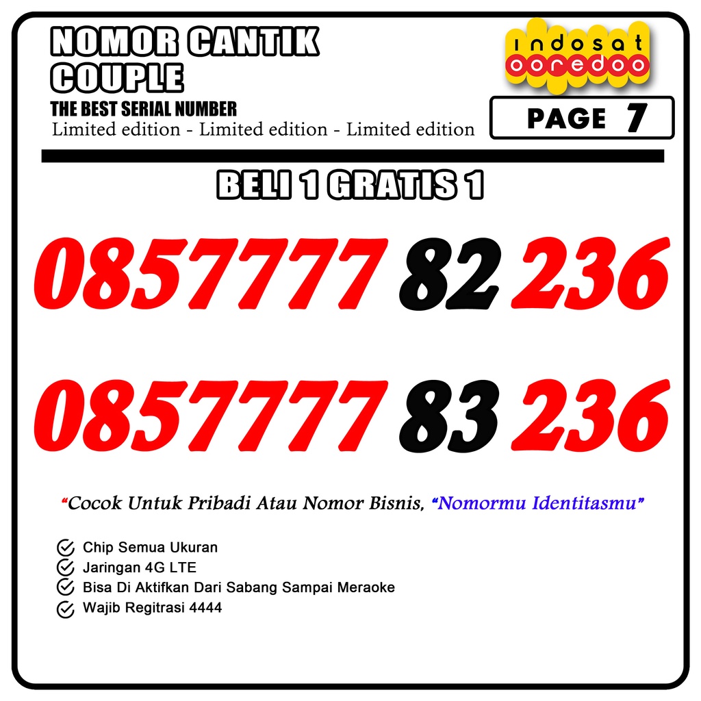 Nomor cantik Indosat Seri Kuarted Terbaik