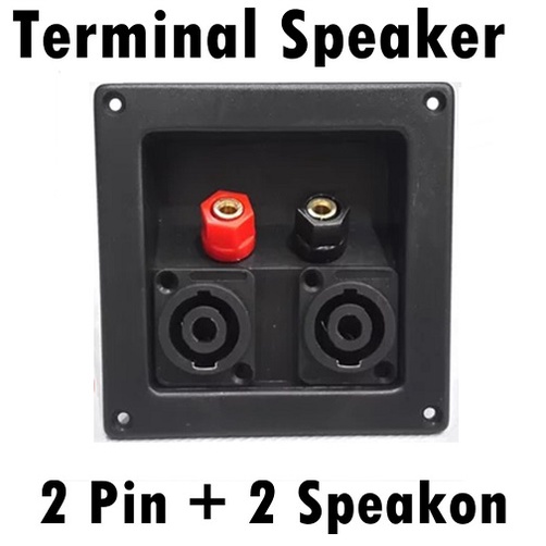 BA-142A Terminal Speaker Box Kotak Speakon Segi 2 Pin 2 Lubang Audio Soket Spikon