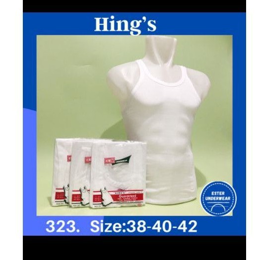 Kaos Singlet HINGS HIJAU H 323BS HK Katun Model Salur Isi-1Pcs