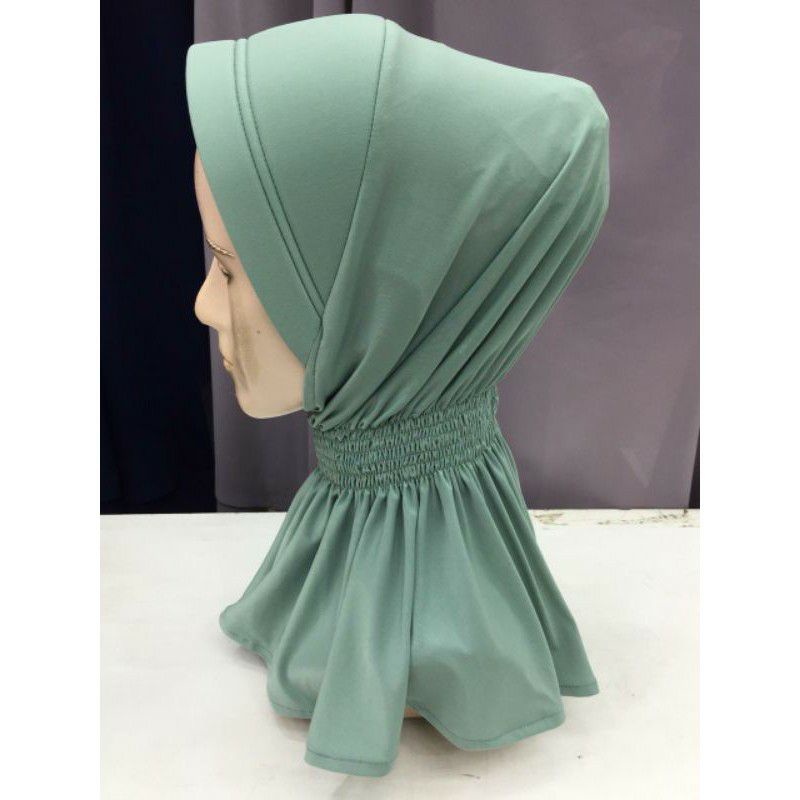 Bergo kerut leher/bergo polwan/bergo kantor