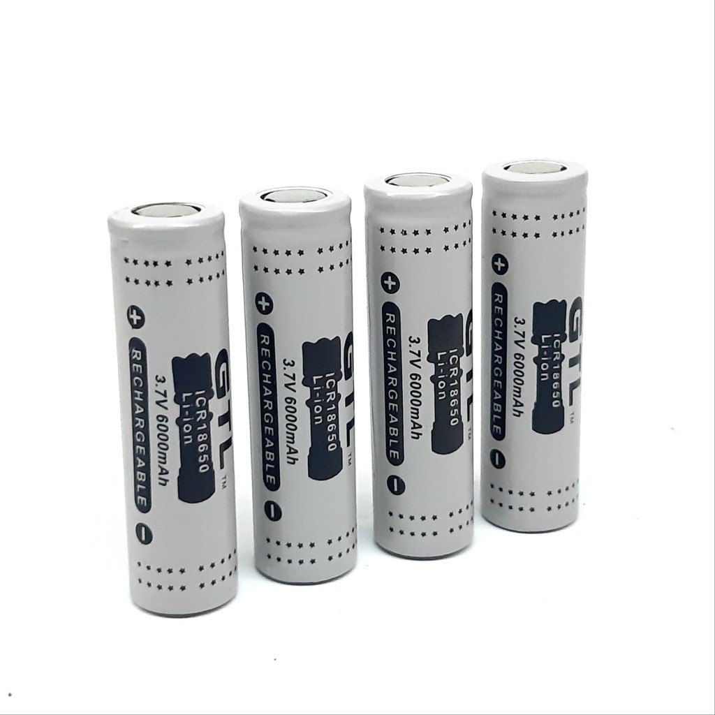 Batre Cas Untuk Senter Swatt, Vape Lithium 18650 Li-ION 3.7V - 6000mAh Paket Warna Gray 4pcs