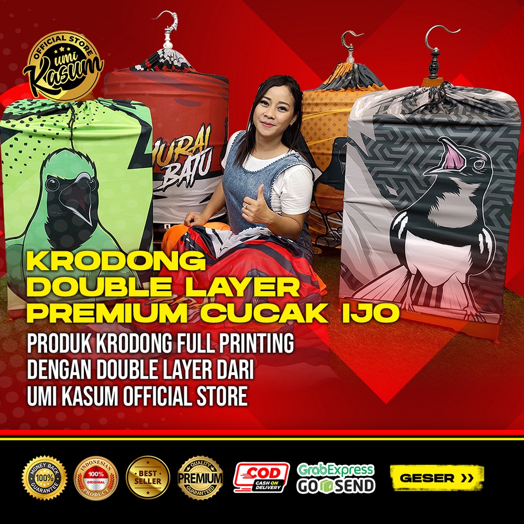 Kerodong Cucak Ijo Umi Kasum Double Layer Krodong Kotak Bisa Custom Nama | Kandang Cucak Ijo No 1 No 2 No 3 Anti Lecek Anti Luntur Murah Berkualitas -  Sangkar Cucak Ijo -  Sangkar Burung Kotak Persegi- Kerodong Original Umi Kalsum Full Printing