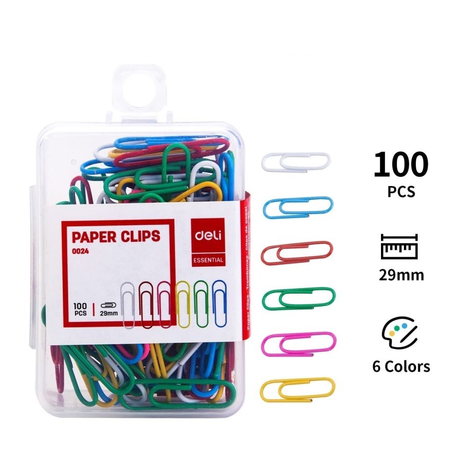 Klip Kertas (Paper Clips) 29 mm | 1 Box 100 pcs - Deli E0024