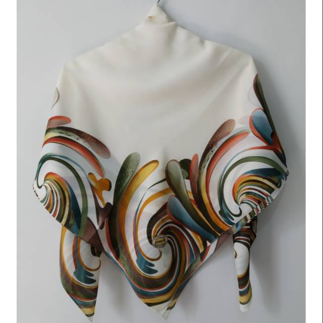 KERUDUNG HIJAB SEGI EMPAT PLATINUM EDGE UMAMA MURAH PUTIH TULANG MOTIF