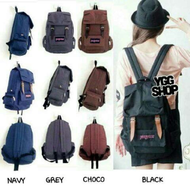 Jansport belt backpack bahan parasut canvas uk 40x31x16.5