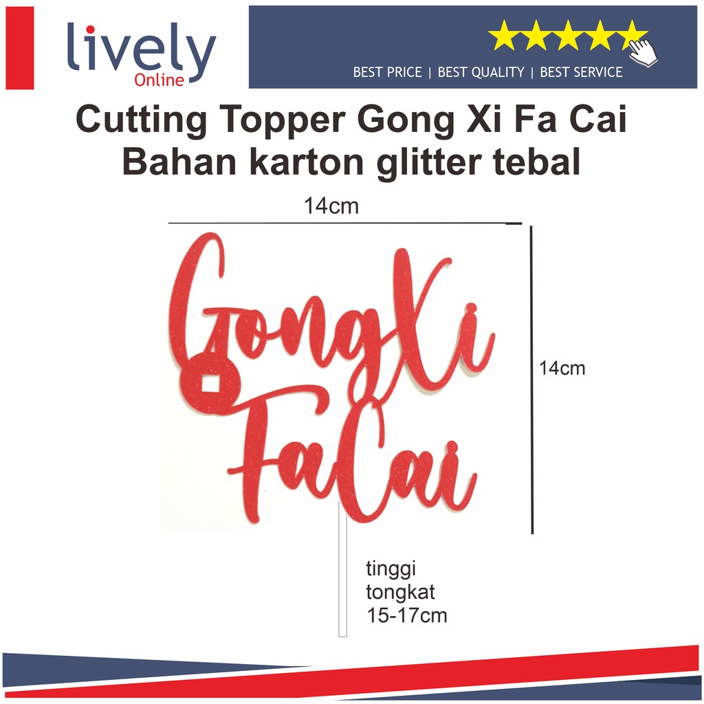 CAKE TOPPER HIASAN KUE CUTTING GONG XI FA CAI