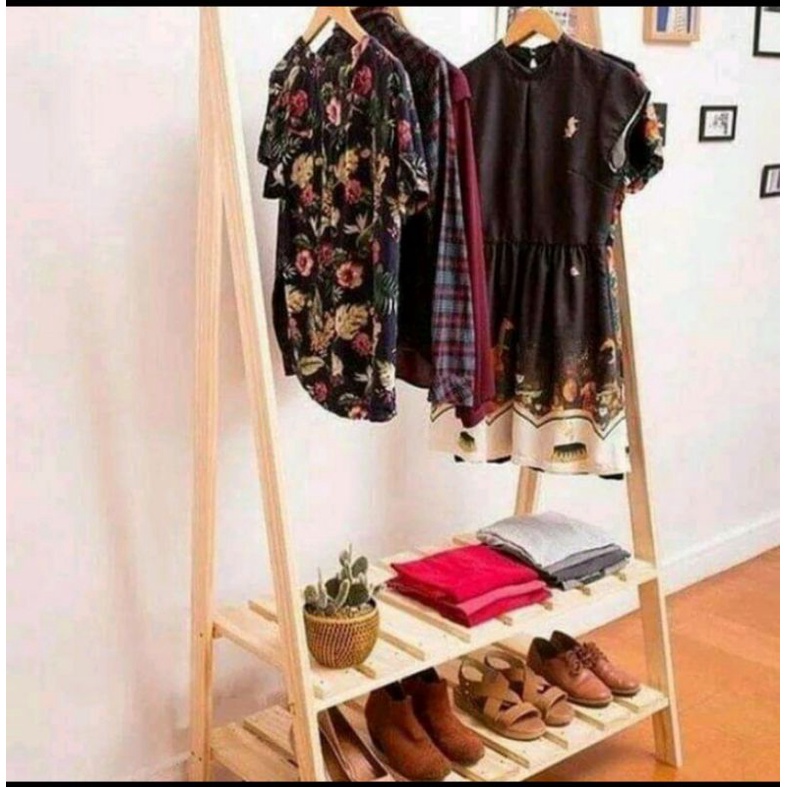Tempat gantungan baju hanger cantik furniture jati Belanda