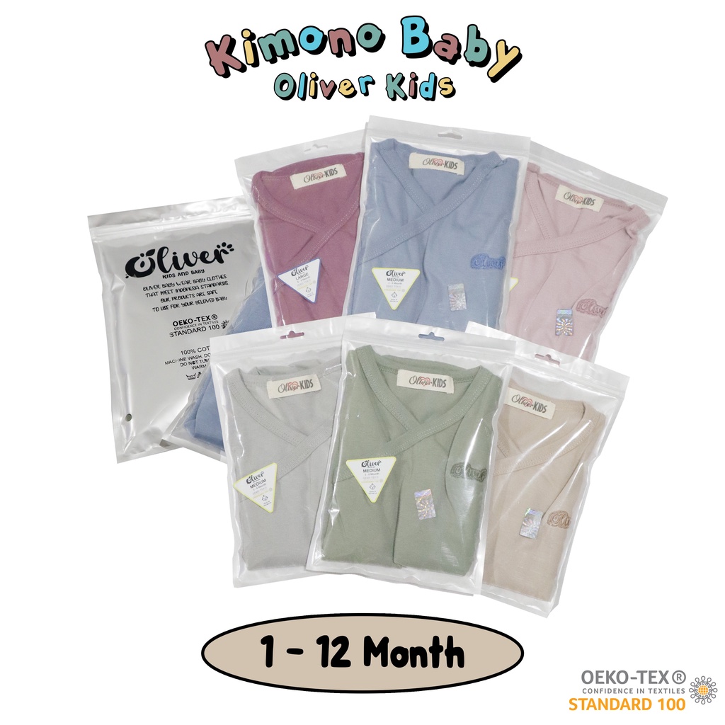 Ramadhan Sale - Oliver Kids Baju Kimono Bayi Pakaian Bayi Kimono Bayi Short Baby Kimono Jumper Bayi Kimono Pendek Bayi Bodysuit Kimono Bayi
