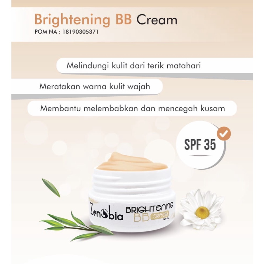 Zenobia Brightening BB Cream 10gr BPOM Original 100%