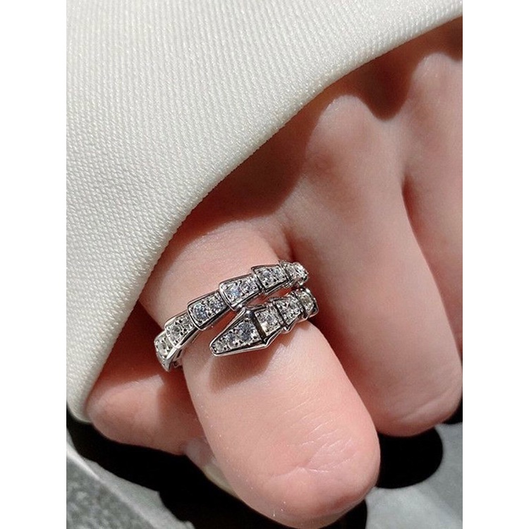 Cincin Model Terbuka Desain Ular Gaya Korea Untuk Wanita