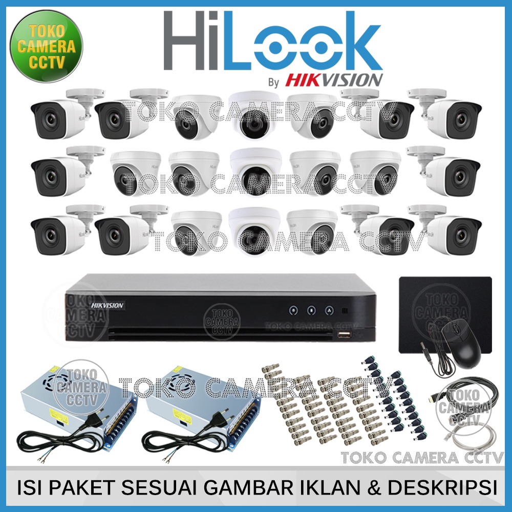 PAKET CCTV HILOOK 2MP 32 CHANNEL 21 KAMERA