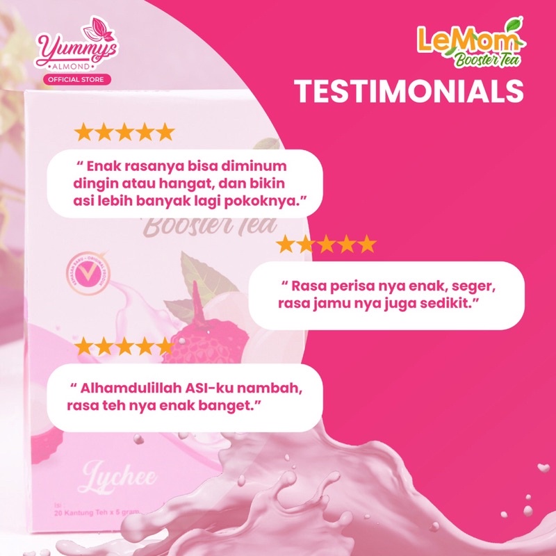 LEMOM BOOSTER TEA TEH PELANCAR ASI BOOSTER ASI YUMMYS ALMOND