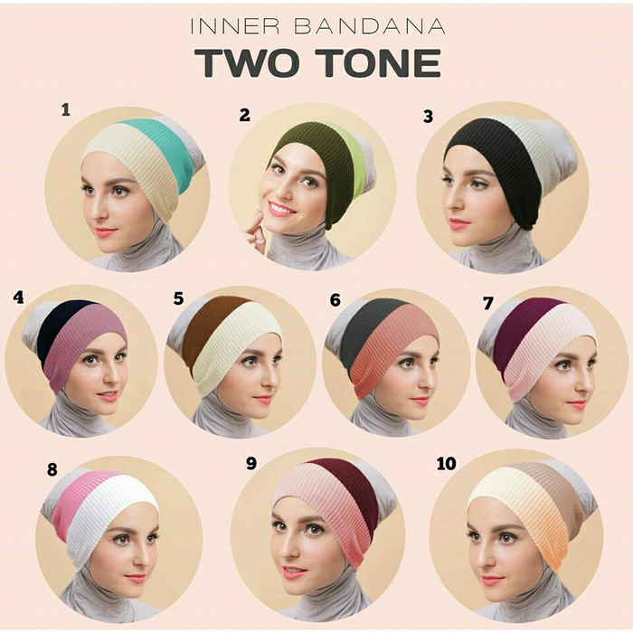 Ciput Bandana Rajut Two Tone - 10 Motif