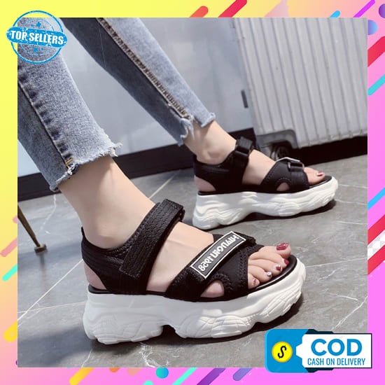 Sandal Wanita Korean Style Sandal Cewek Sendal Gunung Sandal Perempuan Tokodisna - Sandal Gunung Wan