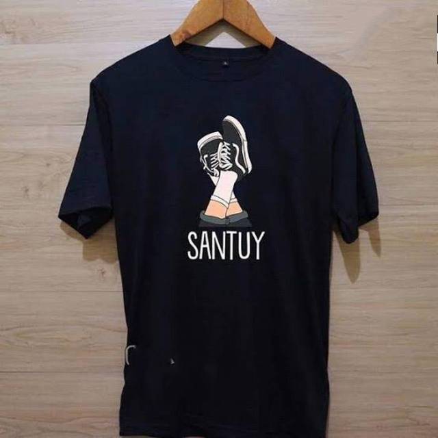 KAOS SANTUY SANTAI PRINTING SEPATU COMBED 30S BAJU TSHIRT