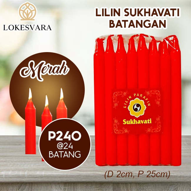 Lilin Sembahyang Parafin Sukhavati P240 Merah