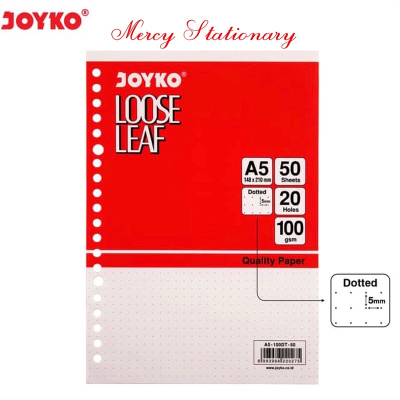 

100 Lembar - Loose Leaf Dotted A5 Loose Leaf Titik