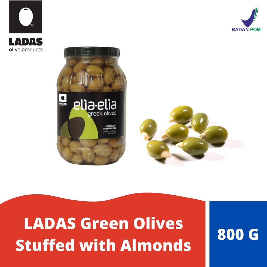 

LADAS Green Olives Stuffed with Almonds - 800 gr