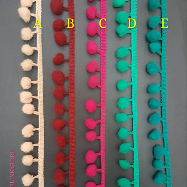 Renda Pompom Meteran / Renda Baso