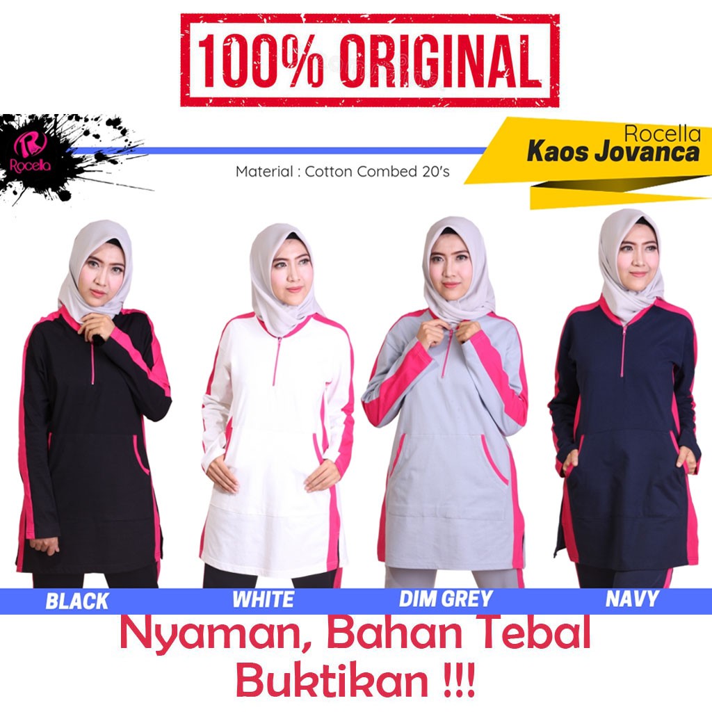 Kaos Olahraga Jovanca Baju Kaos Kaos Senam Kaos Katun Dan Adem Muslimah