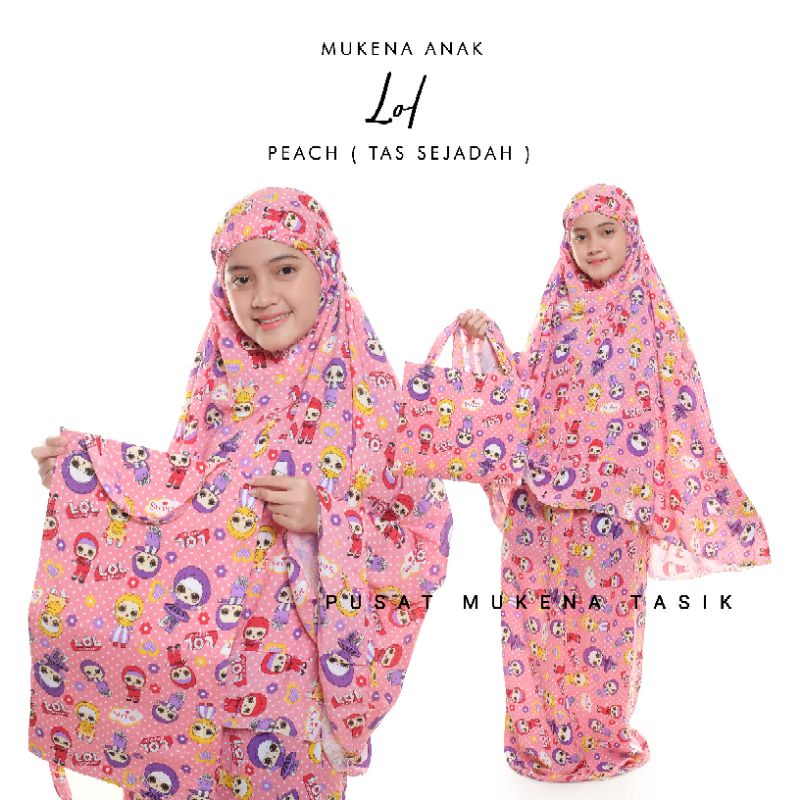 COD PUSAT BELI MUKENA ANAK KATUN RAYON LOL (Ukuran 5-11 Tahun) TAS SEJADAH | BALI KARAKTER TERMURAH