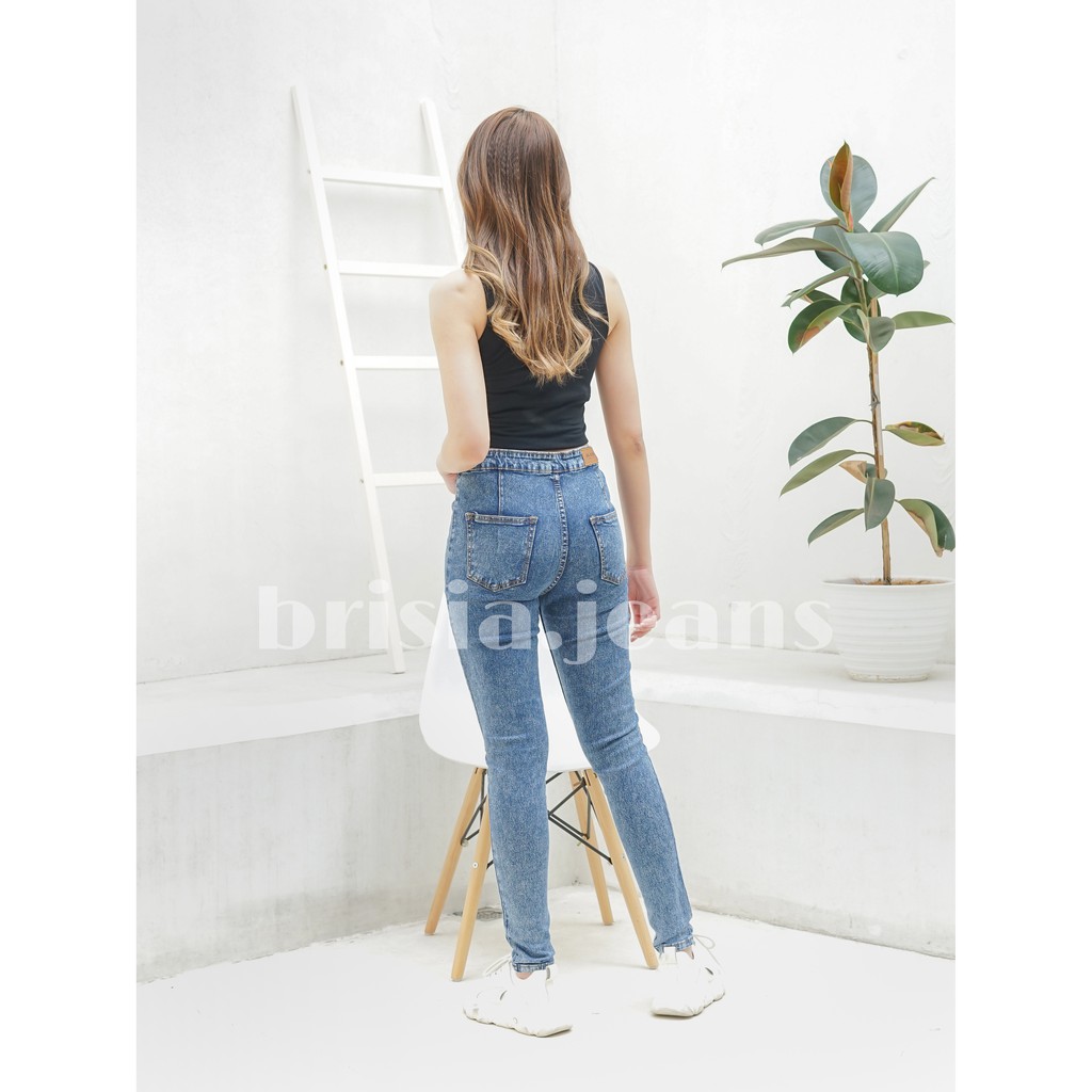 [SIZE 27-38] NAYEON Highwaist Jeans Skinny - Snow Wash 3 WARNA / Celana Jeans Highwaist