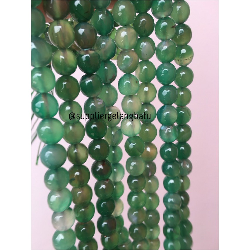 batu giok hijau FACETED BEADS 10mm cutting UKIR gelang kalung green aksesoris fashion gelang kalung