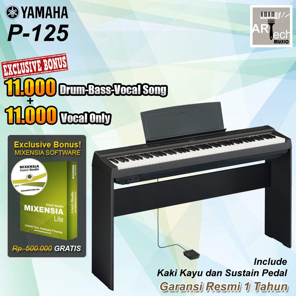 Jual Digital Piano Yamaha P125 Stand Kayu Single Pedal /P125