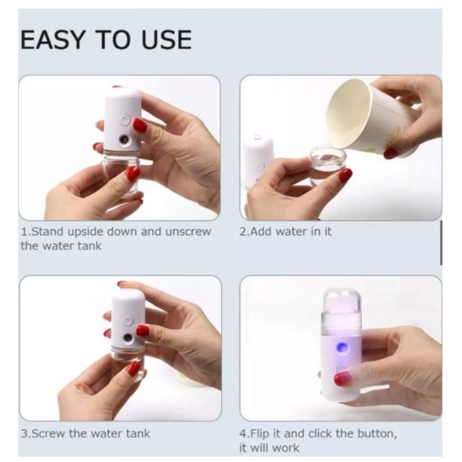 Nano Spray Moisturizing dan Desinfektan Mini Nano Mist Sprayer [USB Charge]