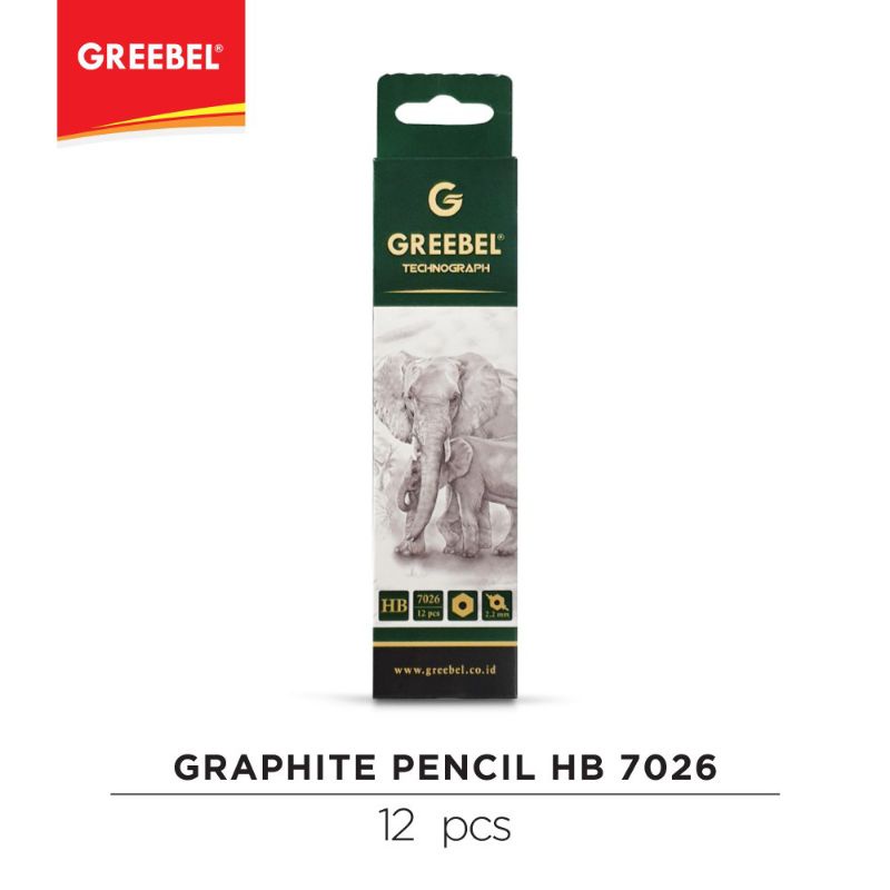 365 GREEBEL Pensil / Pencil HB Hexagonal 7026 (12pcs/set)