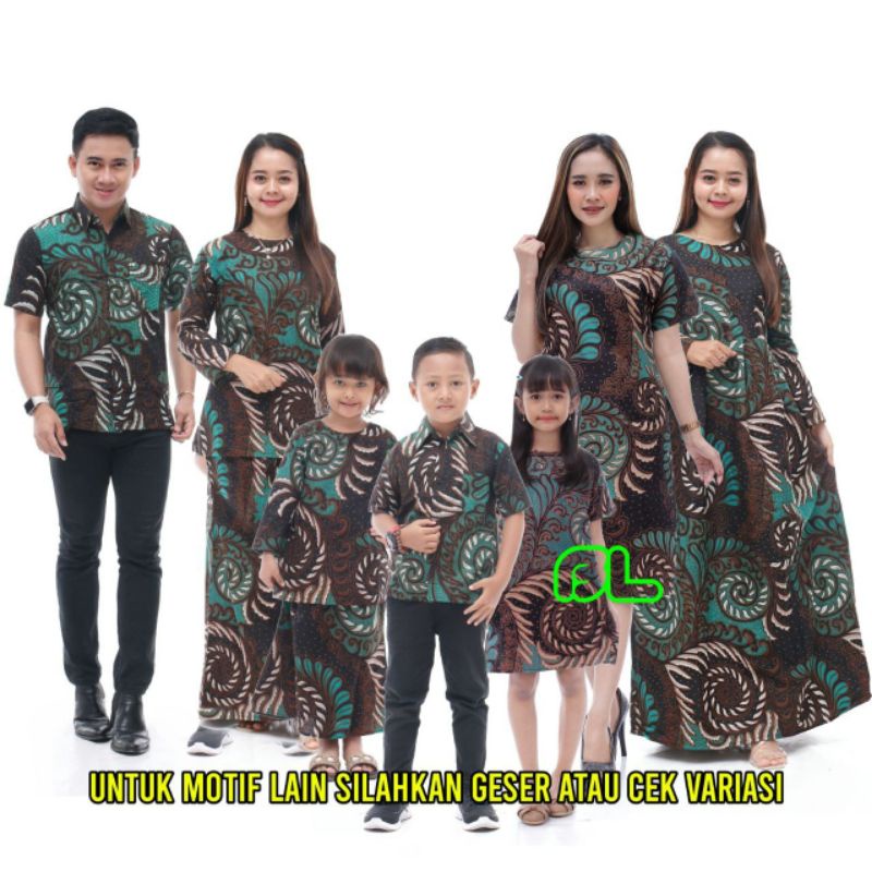 Maura Couple - Sania Ruffle Batik Keluarga Couple Jazy Gamis Syar'i - Gamis Kerah Jazz Motif Puser