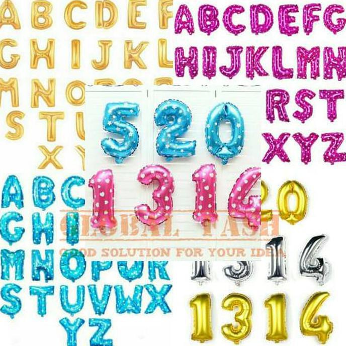 Harga Hemat Balon Foil Huruf / Balon Foil Angka/ Balon Huruf / Balon Angka / Foil