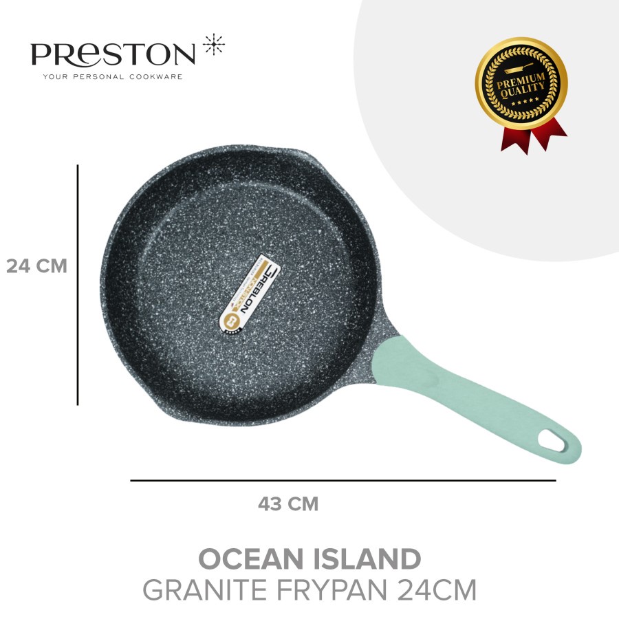 PRESTON COOKWARE - Ocean Island Granite Frypan 24cm Penggorengan Anti Lengket / Frypan Gift / Frypan Kekinian