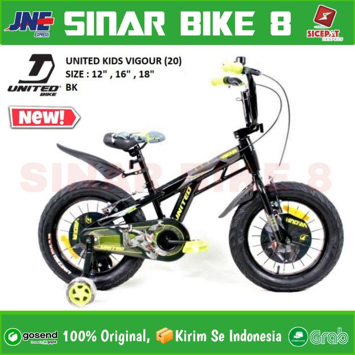 Sepeda Anak Laki BMX UNITED VIGOUR Ukuran 12&quot; 16&quot; dan 18 Inch Ban Jumbo