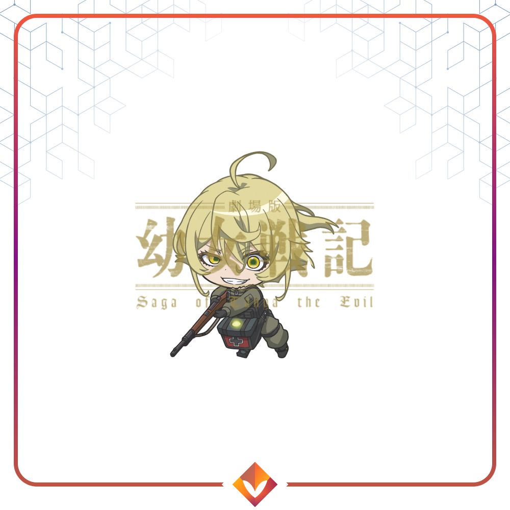 GANCI YOUJO SENKI CHIBI Keychain Gantungan Kunci Anime Isekai Von Degurechaff