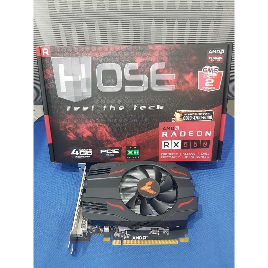VGA CARD RADEON HOSE RX 550 4GB RX 550 RX-550 4GB GARANSI RESMI