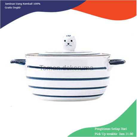 TD-DA1 FANCITY Mangkok Keramik Bowl Japanese 20.5 cm Model Stripe - TY-745