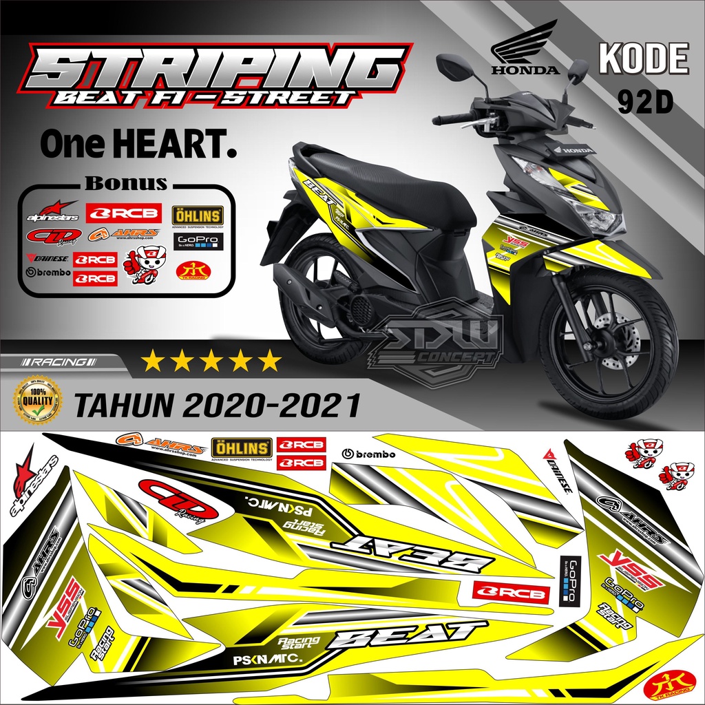 Striping Beat New Stiker Lis Motor Beat New Variasi kode 92