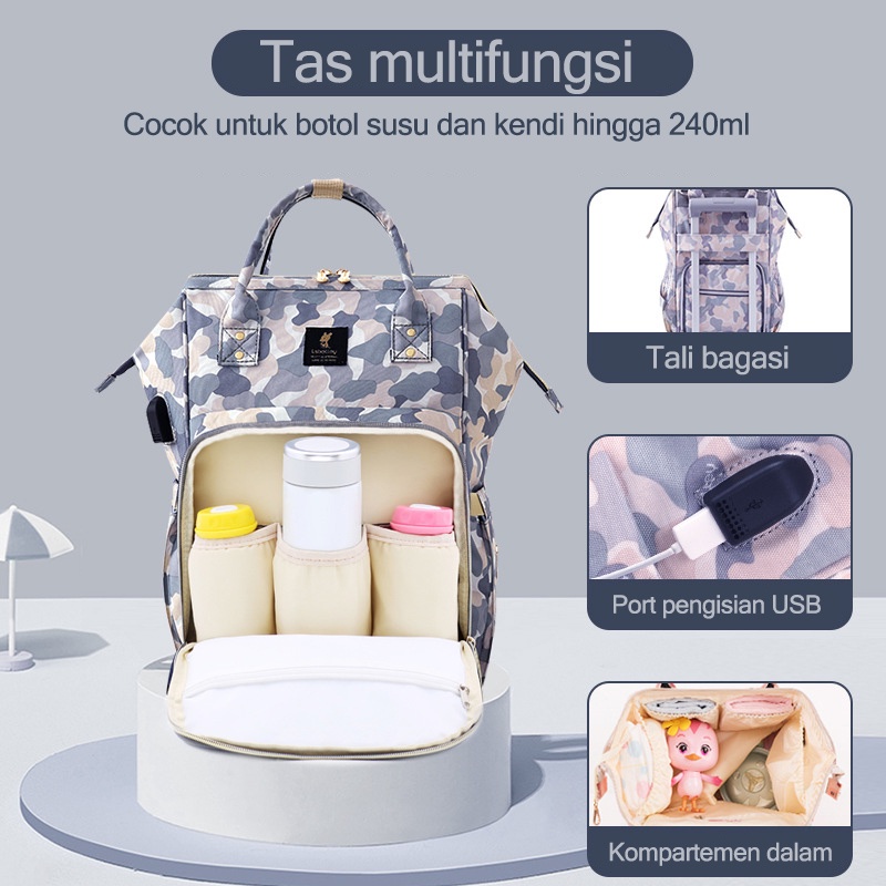 Tas Bayi Multifungsi/Backpack/Baby diapers bag/Tas Perlengkapan (B255)