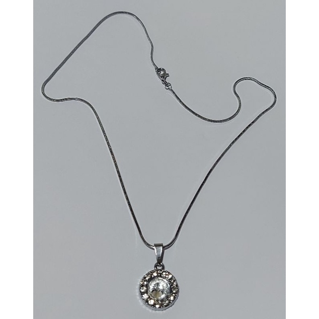 Kalung Silver Rhodium Wanita Liontin Permata cantik