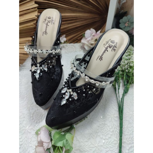 sepatu rafaizoutfit diamont hitam tinggi 12cm