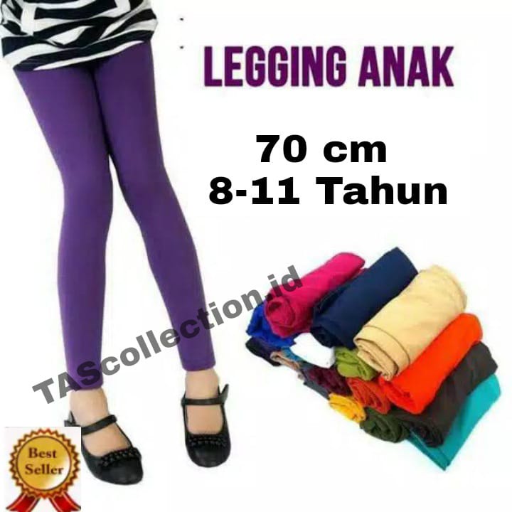 Legging Anak Perempuan 8 - 11 tahun Celana Panjang 75 CM Anak Leging Celana Anak Bahan Jersey Licin