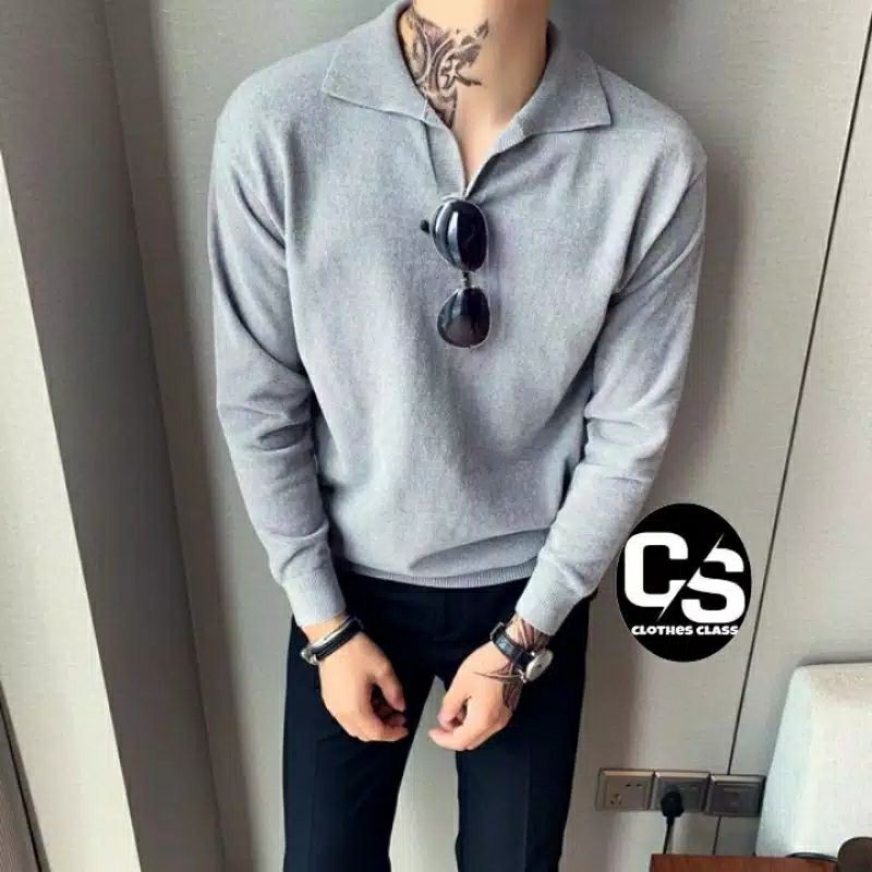 Sweater Pria / Sweater Rajut Pria Cotton Rajut Halus Kualitas Premium